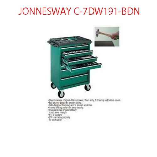 Bộ đồ nghề bao gồm 191 chi tiết (không bao gồm thùng) JONNESWAY C-7DW191-BĐN